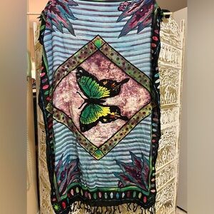 Bali Butterfly Sarong Paleo Wrap Scarf Shawl Tapestry - Beach Boho Hippie